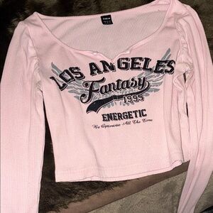 SHEIN Pink Graphic Crop Top